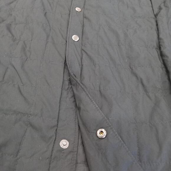 Eddie Bauer EB502 Shirt Jac Snap Button Quilted Shacket Black Men’s Large LOGO - Picture 3 of 16